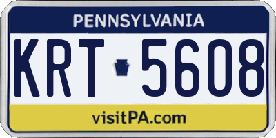 PA license plate KRT5608
