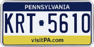 PA license plate KRT5610
