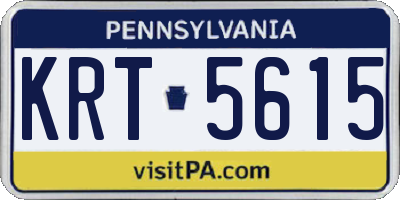 PA license plate KRT5615
