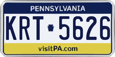PA license plate KRT5626