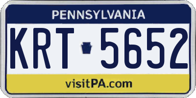 PA license plate KRT5652