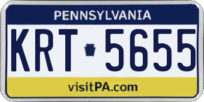 PA license plate KRT5655