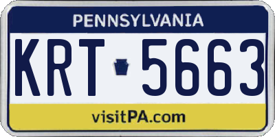 PA license plate KRT5663