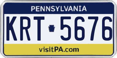 PA license plate KRT5676