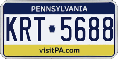 PA license plate KRT5688