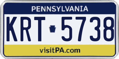 PA license plate KRT5738
