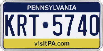 PA license plate KRT5740