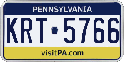 PA license plate KRT5766