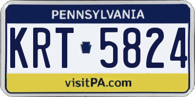 PA license plate KRT5824