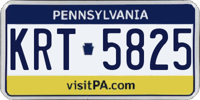 PA license plate KRT5825