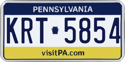 PA license plate KRT5854