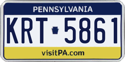 PA license plate KRT5861