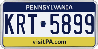 PA license plate KRT5899