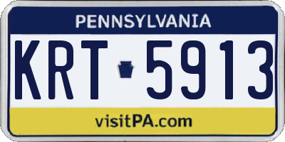 PA license plate KRT5913