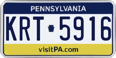 PA license plate KRT5916