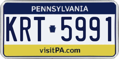PA license plate KRT5991