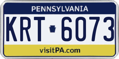 PA license plate KRT6073