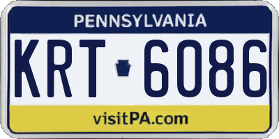 PA license plate KRT6086