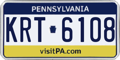 PA license plate KRT6108
