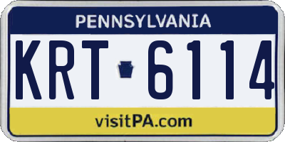 PA license plate KRT6114