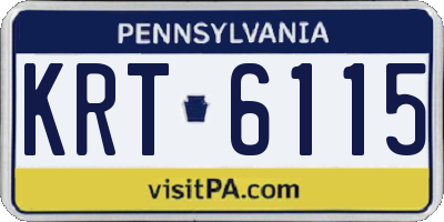 PA license plate KRT6115