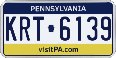 PA license plate KRT6139