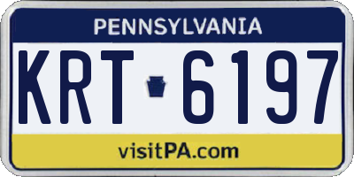 PA license plate KRT6197