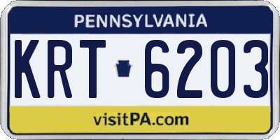 PA license plate KRT6203