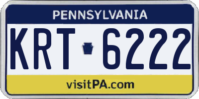 PA license plate KRT6222