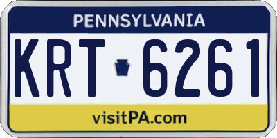 PA license plate KRT6261