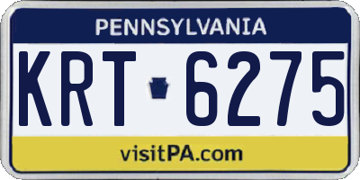 PA license plate KRT6275