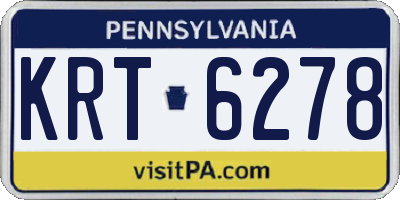 PA license plate KRT6278
