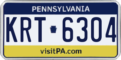PA license plate KRT6304