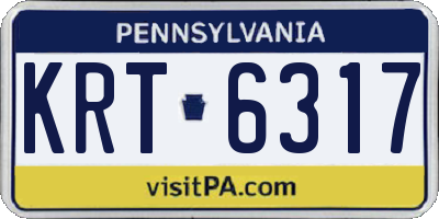 PA license plate KRT6317