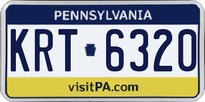 PA license plate KRT6320