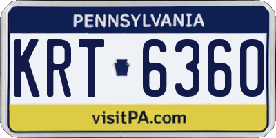 PA license plate KRT6360