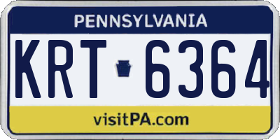 PA license plate KRT6364