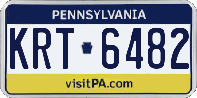 PA license plate KRT6482