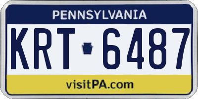 PA license plate KRT6487