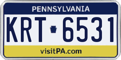 PA license plate KRT6531