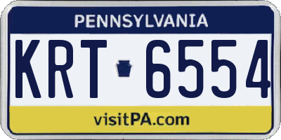 PA license plate KRT6554