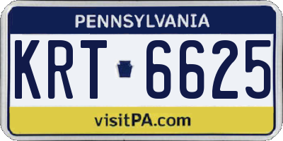 PA license plate KRT6625
