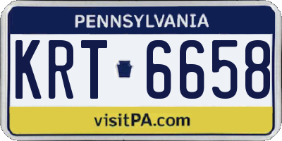 PA license plate KRT6658