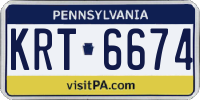 PA license plate KRT6674