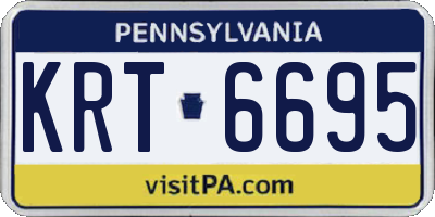 PA license plate KRT6695