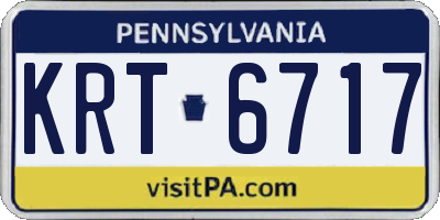 PA license plate KRT6717