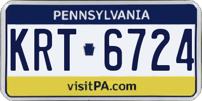 PA license plate KRT6724