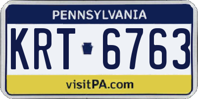 PA license plate KRT6763