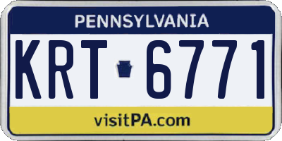PA license plate KRT6771