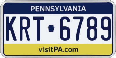 PA license plate KRT6789